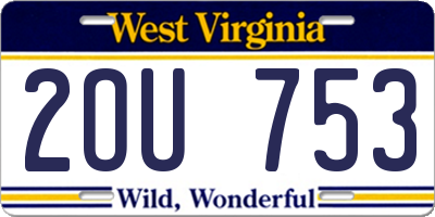 WV license plate 2OU753