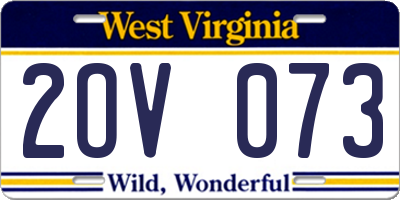 WV license plate 2OV073