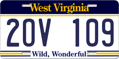 WV license plate 2OV109