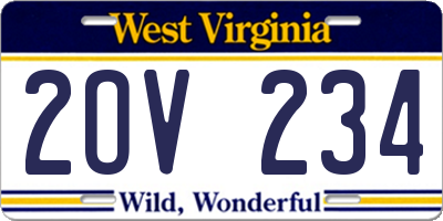 WV license plate 2OV234