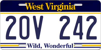 WV license plate 2OV242