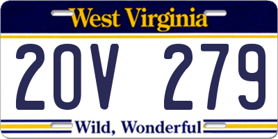 WV license plate 2OV279