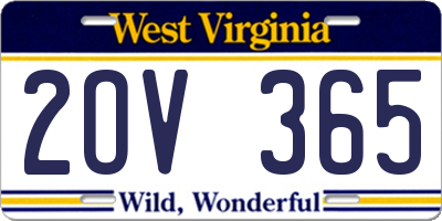 WV license plate 2OV365
