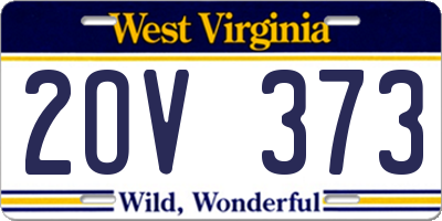 WV license plate 2OV373