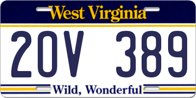 WV license plate 2OV389