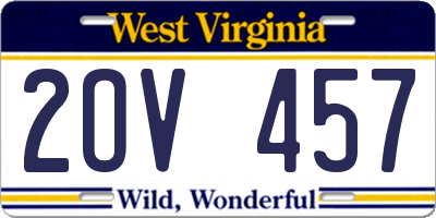 WV license plate 2OV457