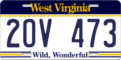 WV license plate 2OV473