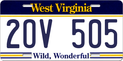 WV license plate 2OV505