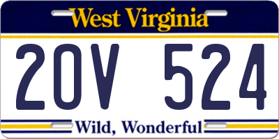 WV license plate 2OV524