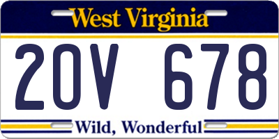 WV license plate 2OV678