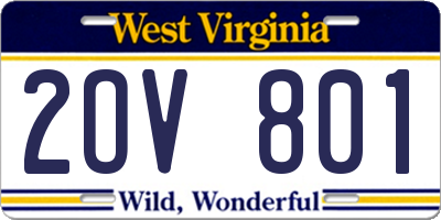 WV license plate 2OV801