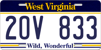 WV license plate 2OV833