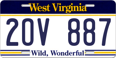 WV license plate 2OV887