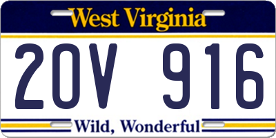 WV license plate 2OV916