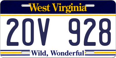 WV license plate 2OV928