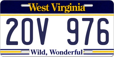 WV license plate 2OV976