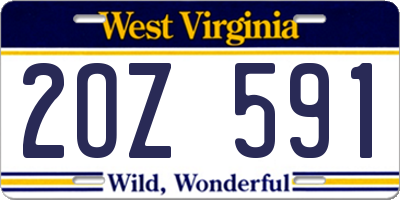 WV license plate 2OZ591
