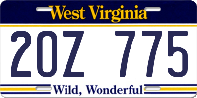 WV license plate 2OZ775