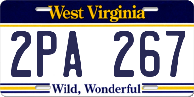 WV license plate 2PA267