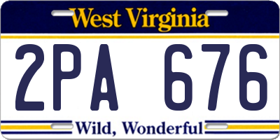 WV license plate 2PA676