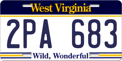 WV license plate 2PA683