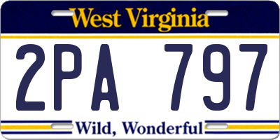 WV license plate 2PA797