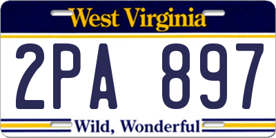 WV license plate 2PA897