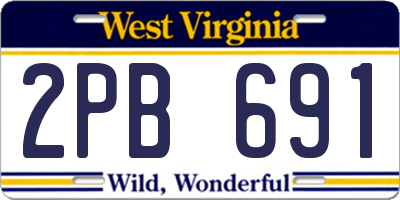 WV license plate 2PB691