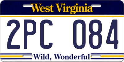 WV license plate 2PC084