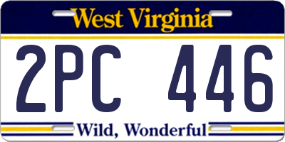 WV license plate 2PC446
