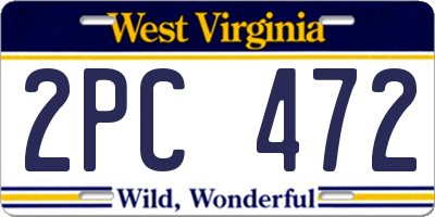 WV license plate 2PC472