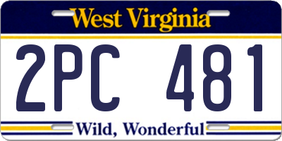 WV license plate 2PC481