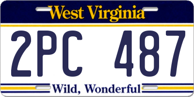 WV license plate 2PC487