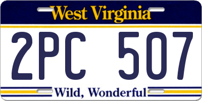 WV license plate 2PC507