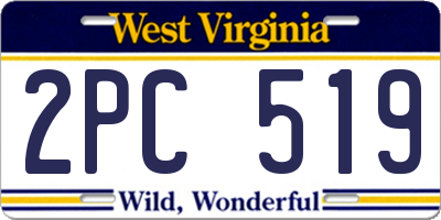 WV license plate 2PC519