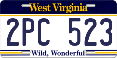 WV license plate 2PC523