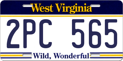 WV license plate 2PC565