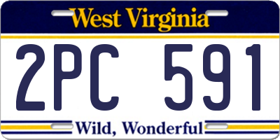 WV license plate 2PC591