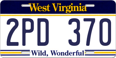 WV license plate 2PD370