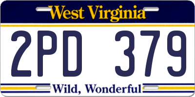 WV license plate 2PD379