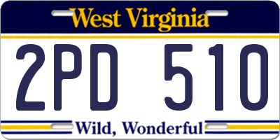 WV license plate 2PD510