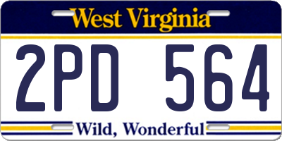 WV license plate 2PD564