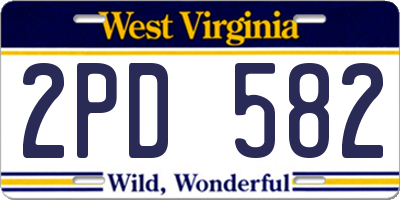 WV license plate 2PD582