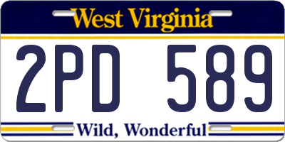 WV license plate 2PD589