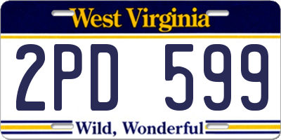 WV license plate 2PD599
