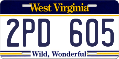 WV license plate 2PD605