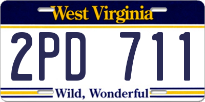 WV license plate 2PD711