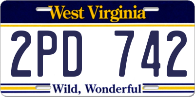 WV license plate 2PD742