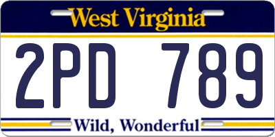 WV license plate 2PD789