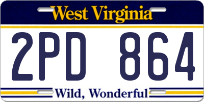 WV license plate 2PD864